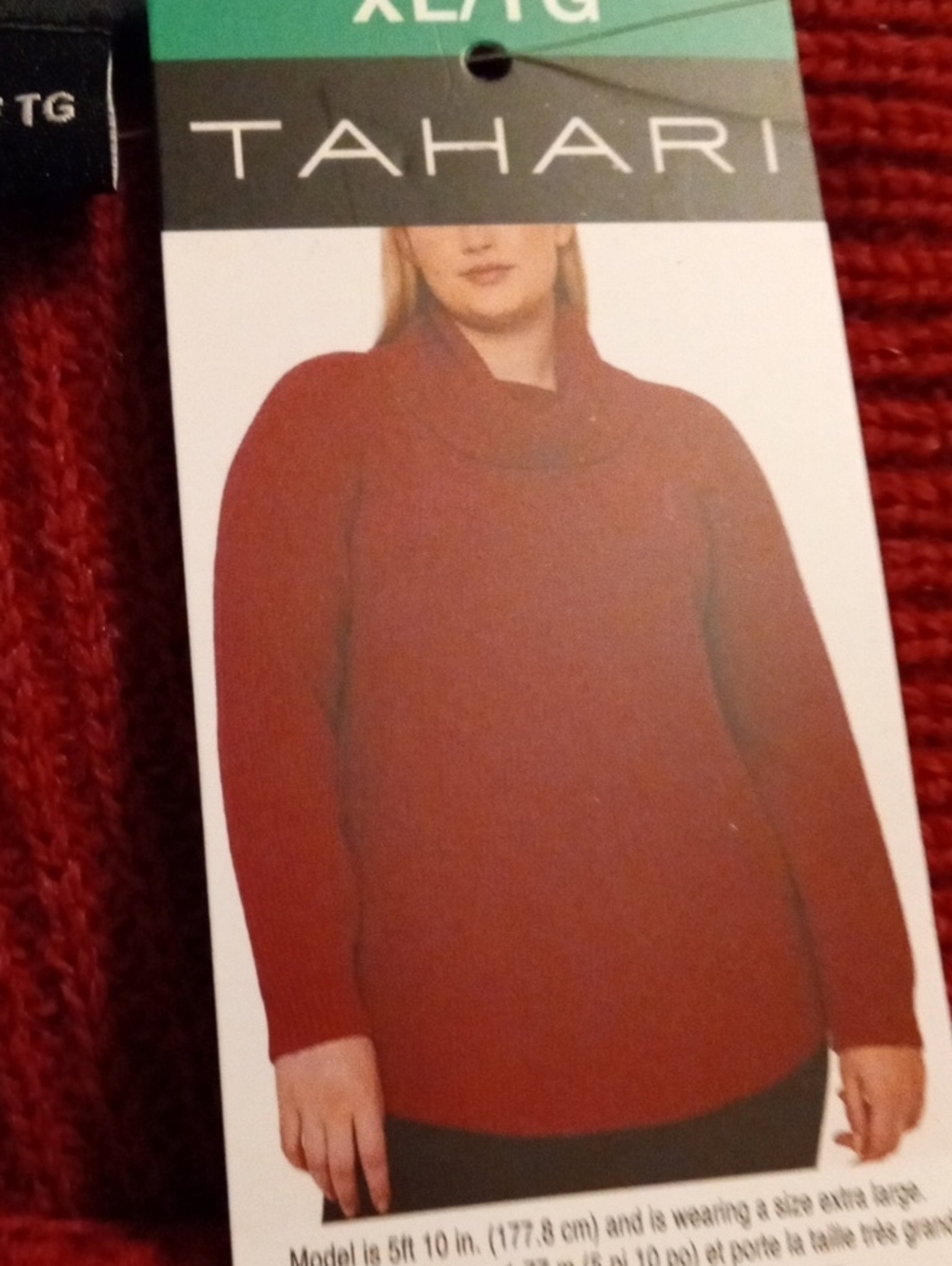 Tahari Fushia Cowl Neck Sweater